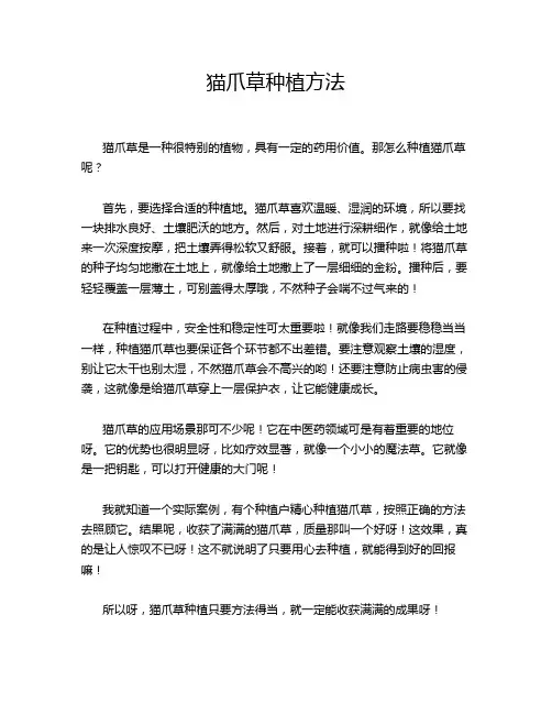 猫爪草种植方法