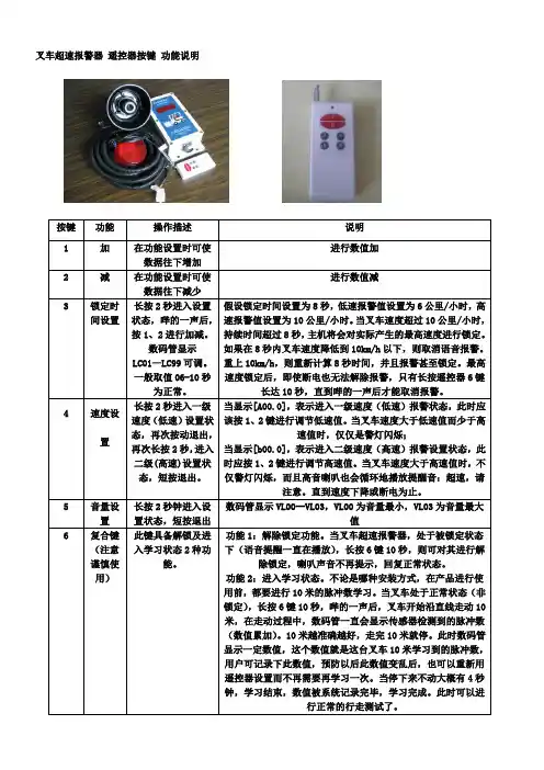 叉车报警器使用说明书A4