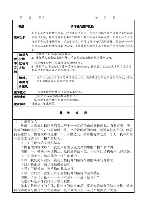 学习横向展开议论
