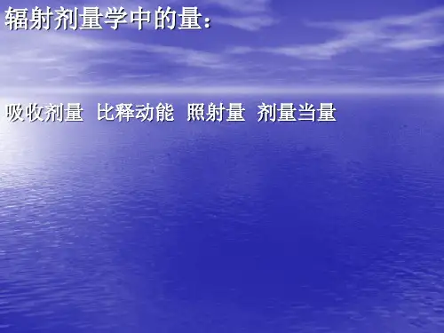 辐射剂量单位与剂量计算