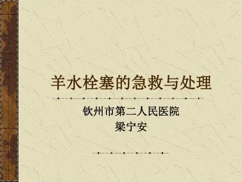 羊水栓塞的急救与处理