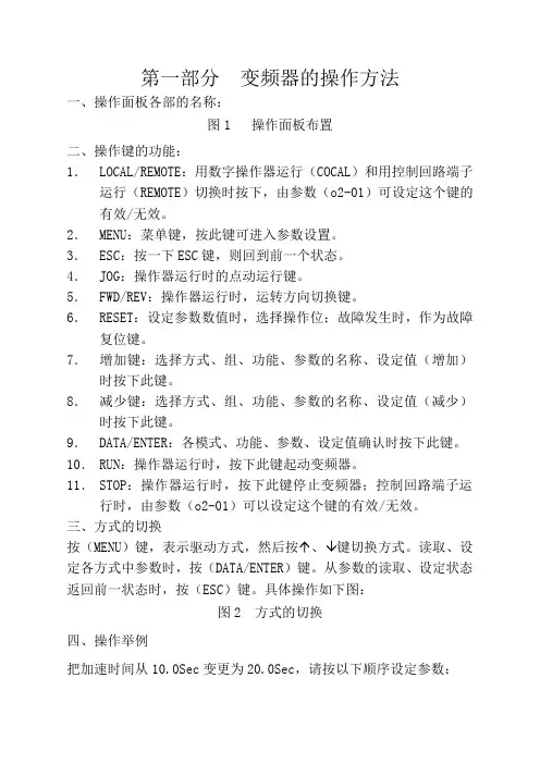 安川变频器的调试及参数设置表齐全)