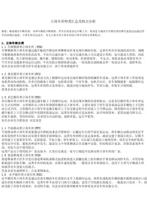 立体车库种类汇总