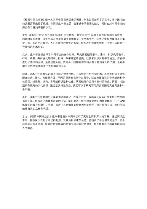 《极简中国书法史》读后感800字