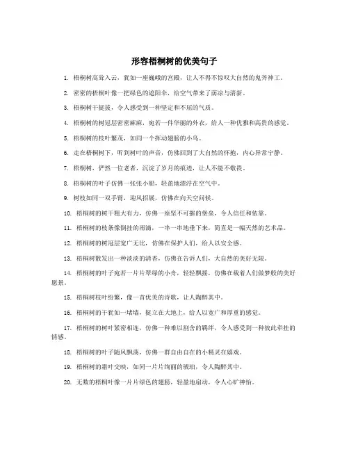 形容梧桐树的优美句子
