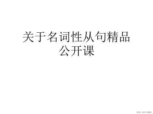 名词性从句精品公开课