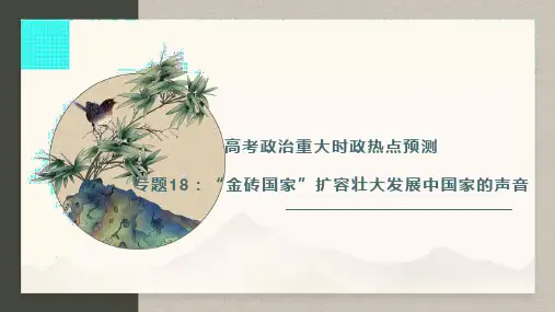 专题18：“金砖国家”扩容壮大发展中国家的声音(课件)高考政治重大时政热点预测