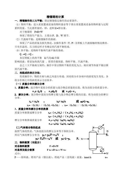 精馏塔的计算