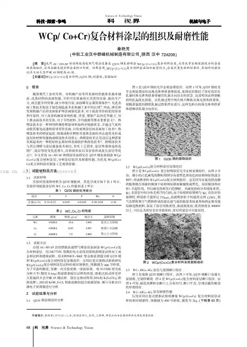 WCp(Co+Cr)复合材料涂层的组织及耐磨性能
