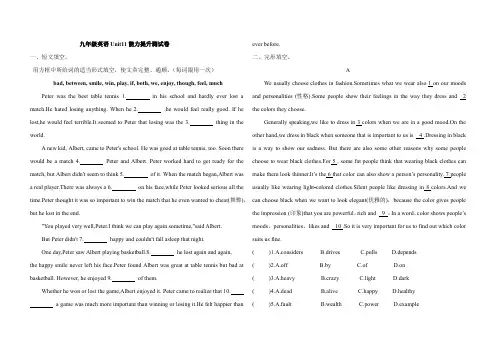 九年级英语Unit11能力提升测试卷(含答案)