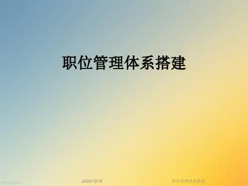 职位管理体系搭建