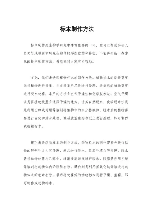 标本制作方法