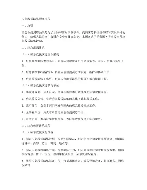 应急救援演练预案流程
