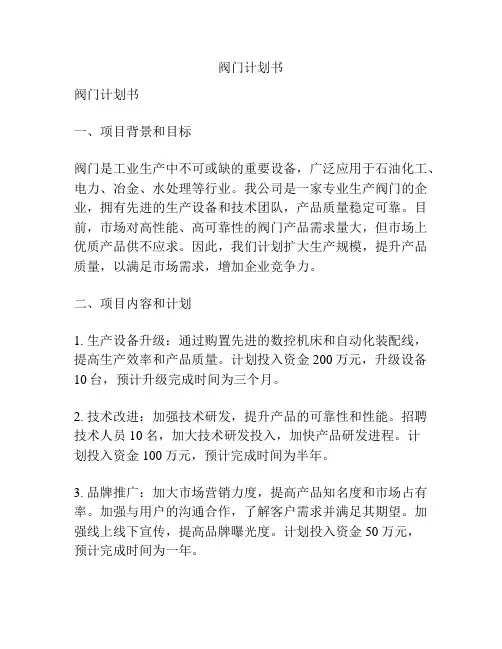 阀门计划书