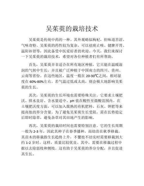 吴茱萸的栽培技术