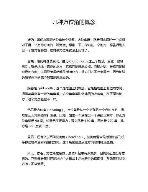 几种方位角的概念