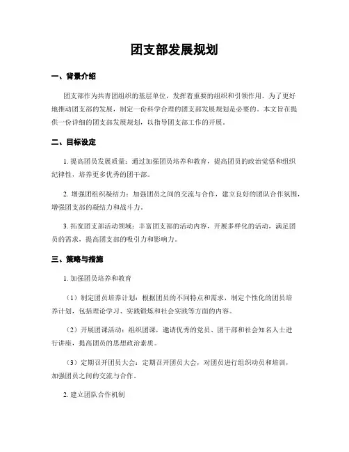 团支部发展规划