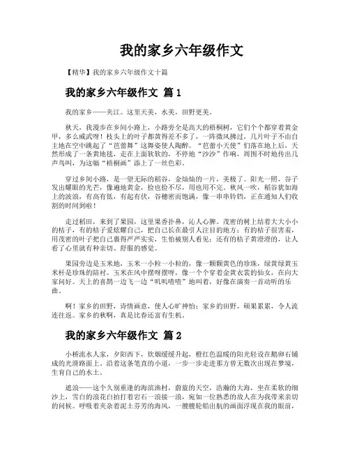 我的家乡六年级作文
