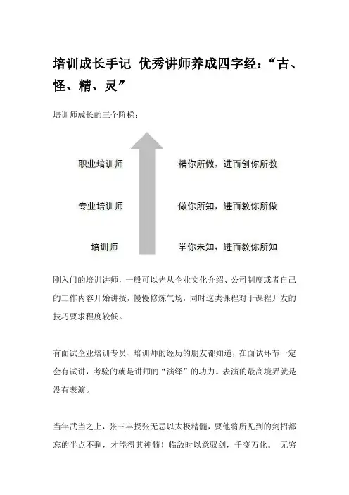 培训成长手记 优秀讲师养成四字经：“古、怪、精、灵”