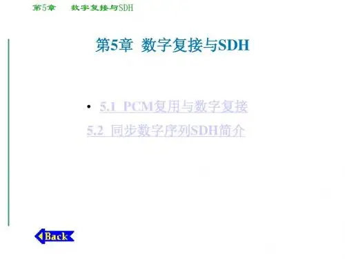 通信原理第五章数字复接与SDH