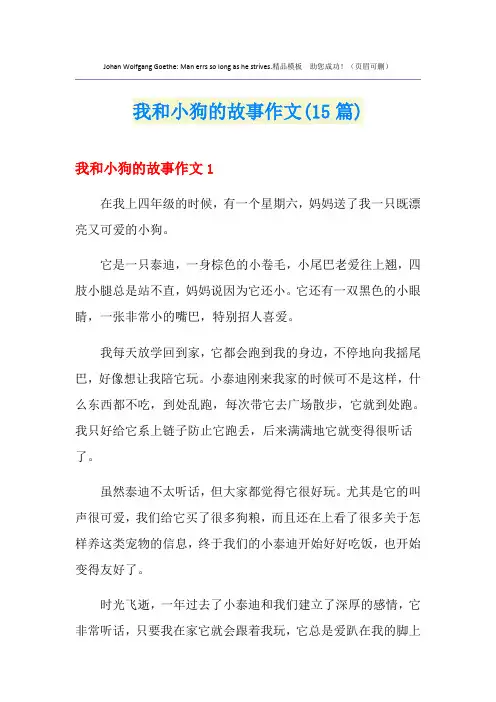我和小狗的故事作文(15篇)