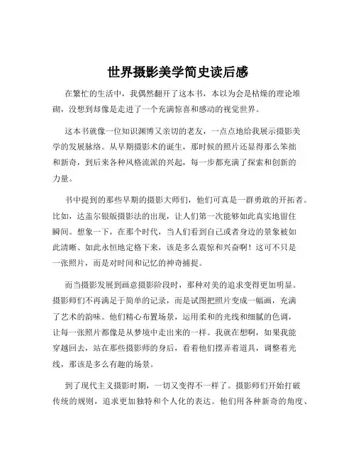 世界摄影美学简史读后感