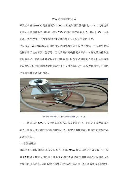 VOCs采集测定的方法