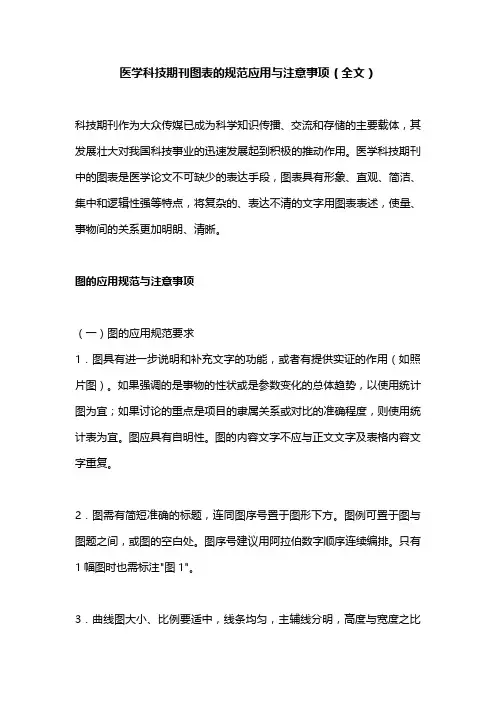 医学科技期刊图表的规范应用与注意事项(全文)