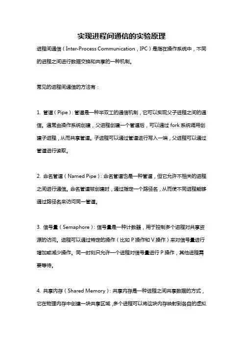 实现进程间通信的实验原理