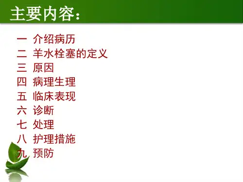 羊水栓塞的护理查房ppt课件