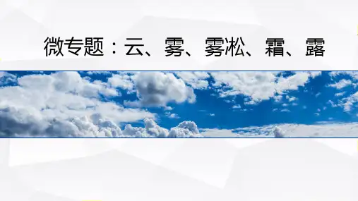 常见的天气现象：云、雾、雾凇、霜、露-2023高考地理微难点突破课件