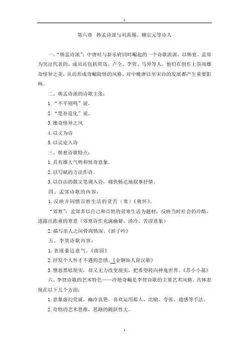 第六章 韩孟诗派与刘禹锡 2