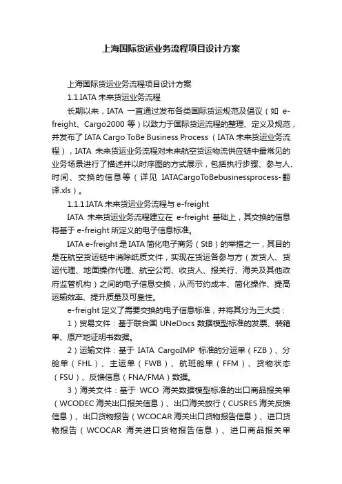 上海国际货运业务流程项目设计方案