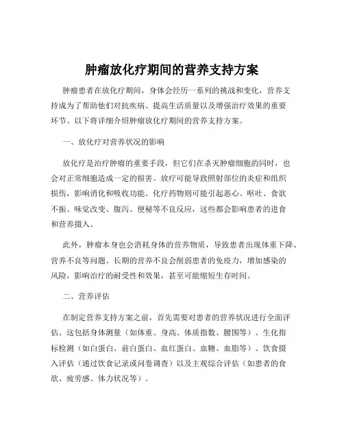 肿瘤放化疗期间的营养支持方案