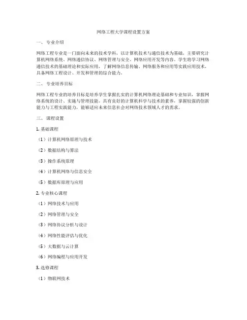 网络工程大学课程设置方案
