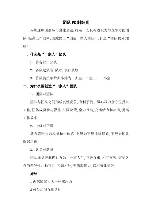 团队pk制细则