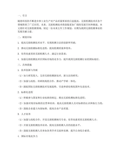 无损检测未来工作规划