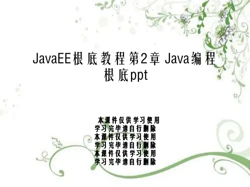 JavaEE基础教程第2章 Java编程基础ppt