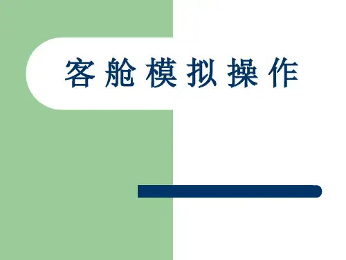 飞机客舱布局及其主要设备设施课程
