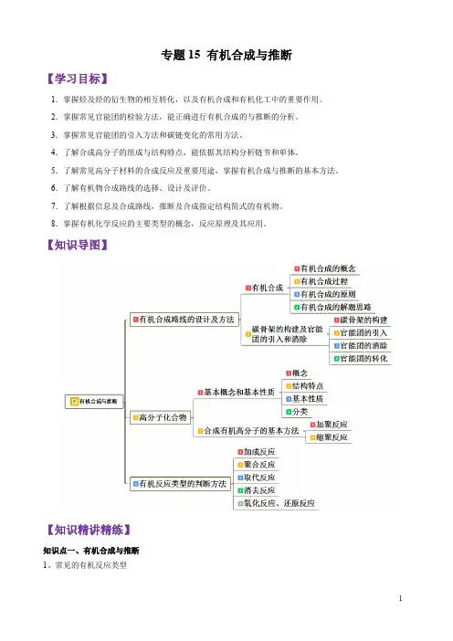 2020化学高考模拟题专题15 有机合成与推断(解析版)