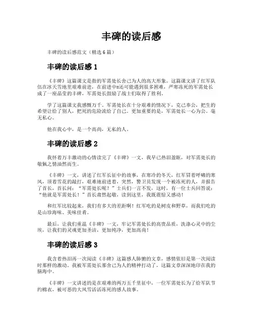 丰碑的读后感