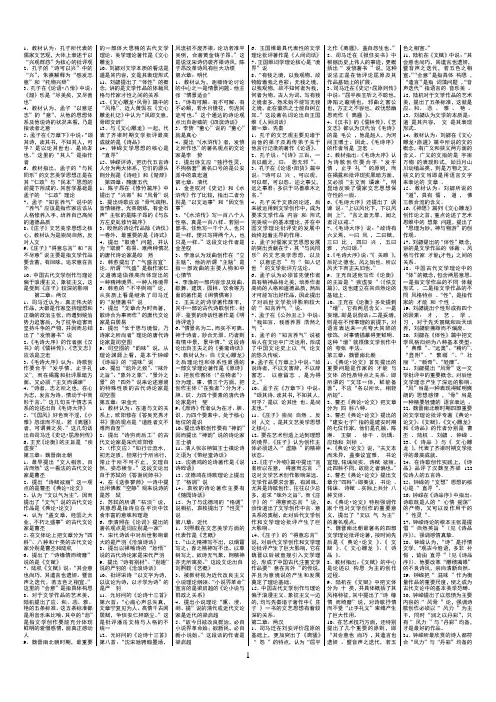 《中国古代文论》复习资料1