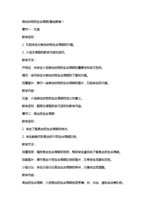 其他动物的生命周期(基础教案)