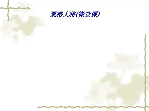 粟裕大将(微党课)专题培训课件