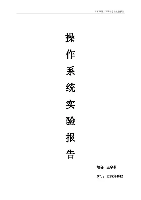 操作系统实验报告