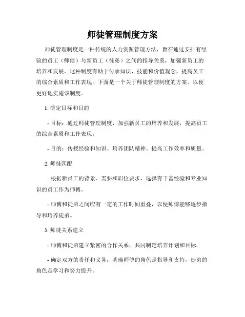 师徒管理制度方案