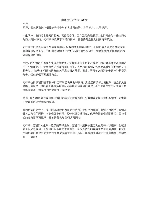 围绕同行的作文500字
