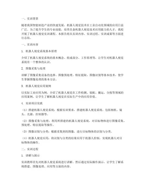 机器人视觉实训总结报告