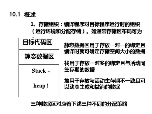 第10章目标程序运行时的存储组织