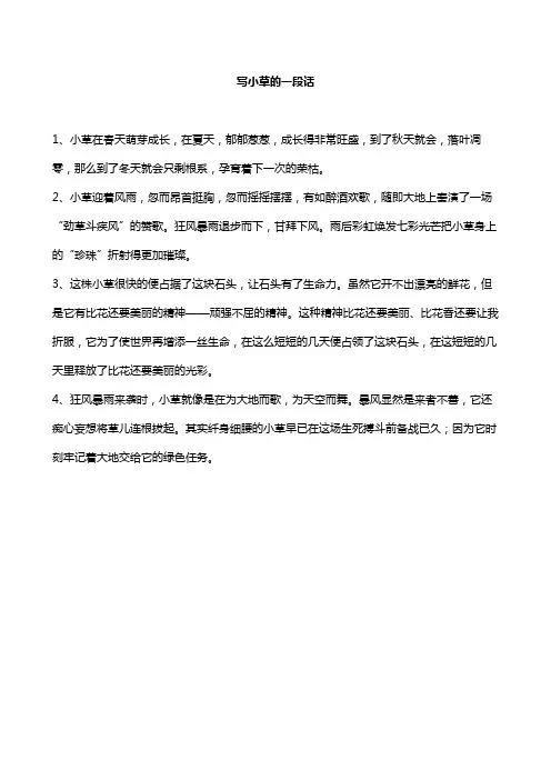 写小草的一段话